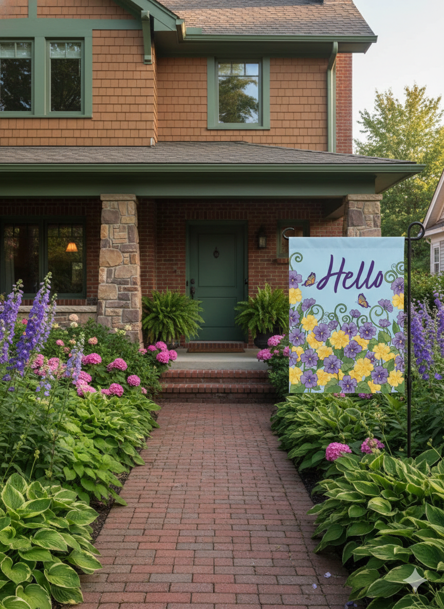 Hello Early Spring Garden Flag