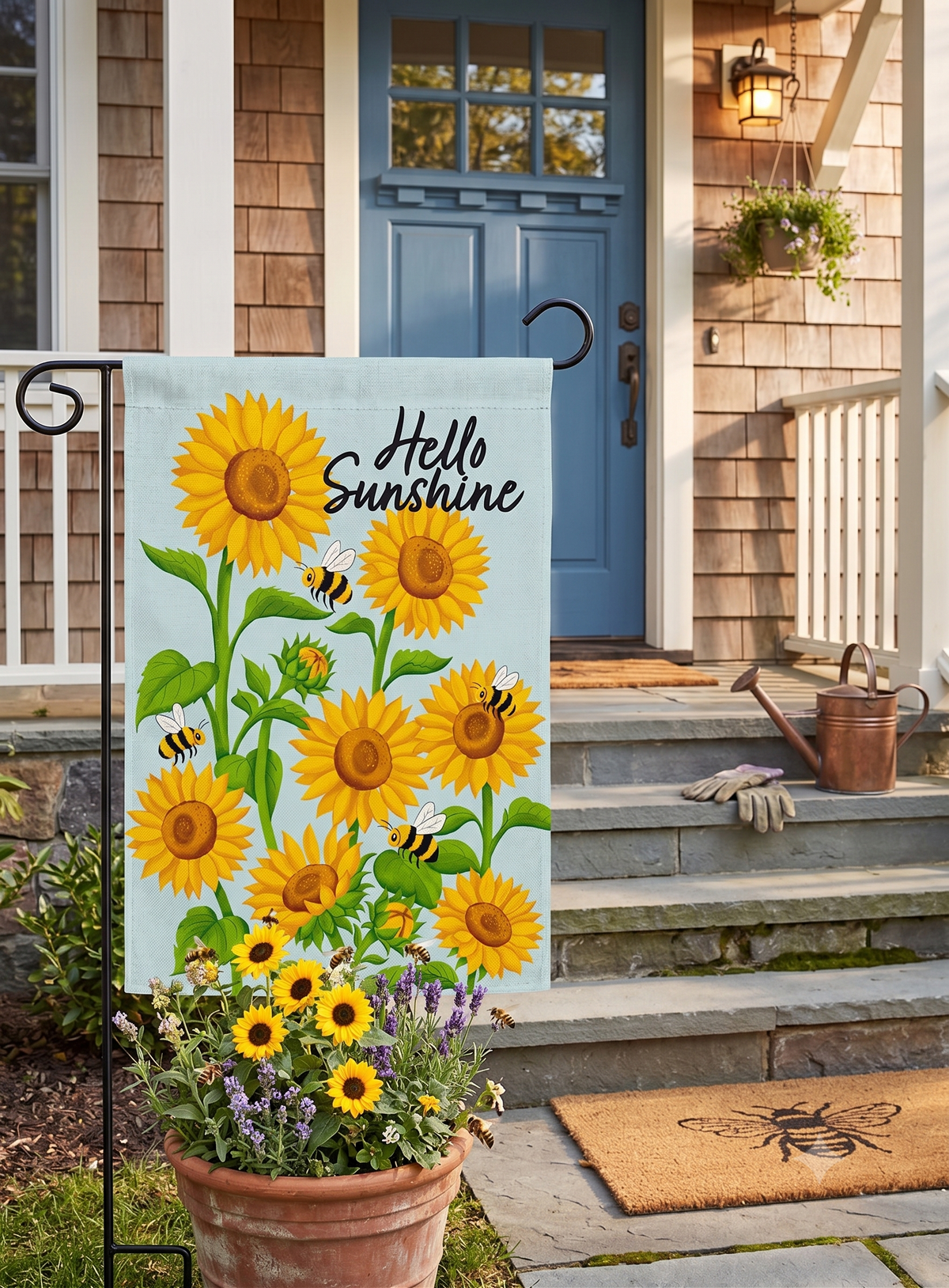 Sunflowers & Bees Garden Flag