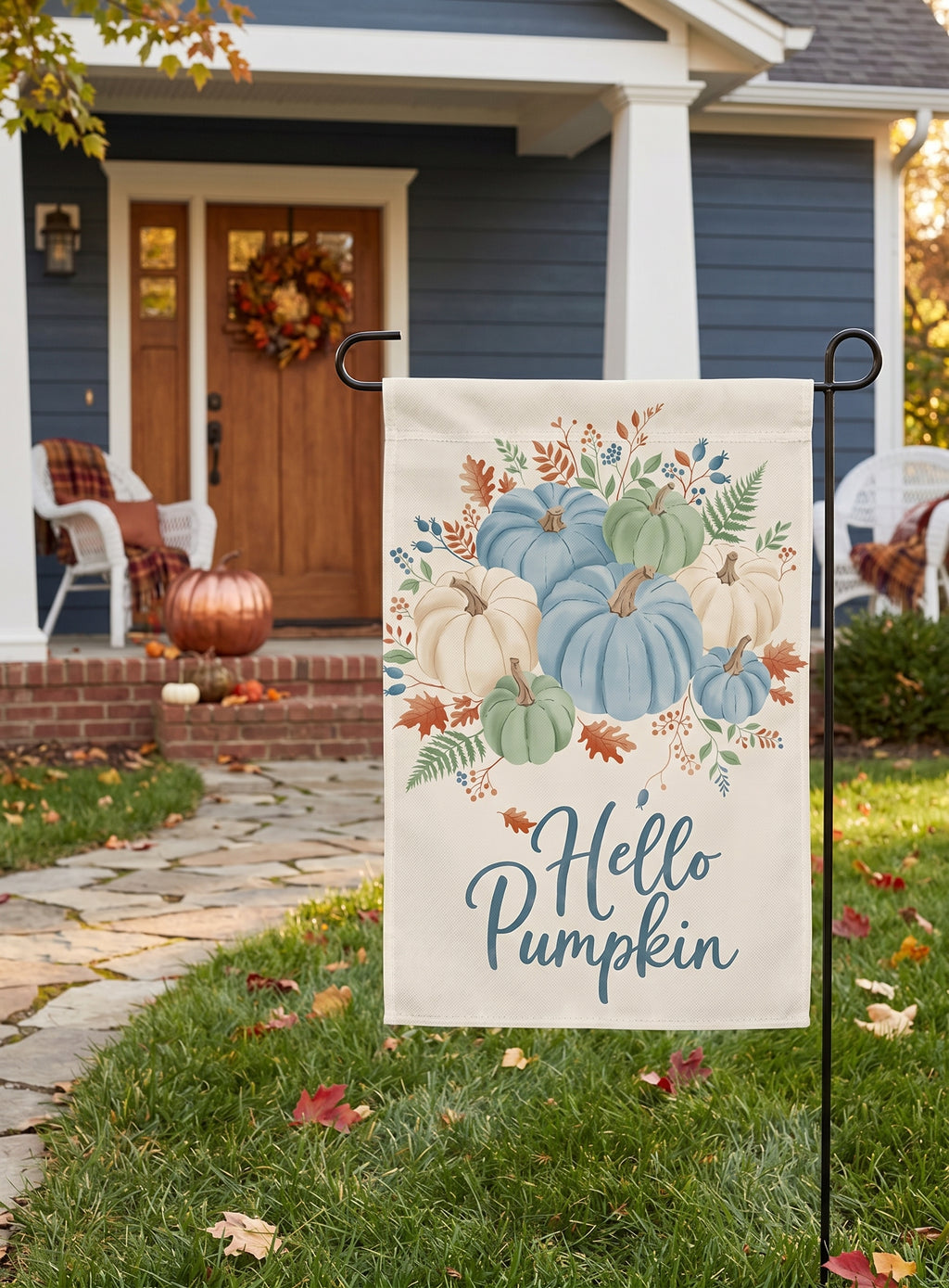 Hello Pumpkin Garden flag