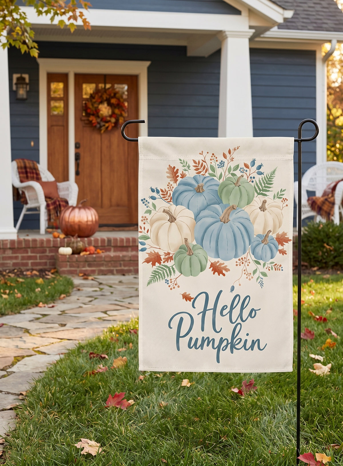 Hello Pumpkin Garden flag