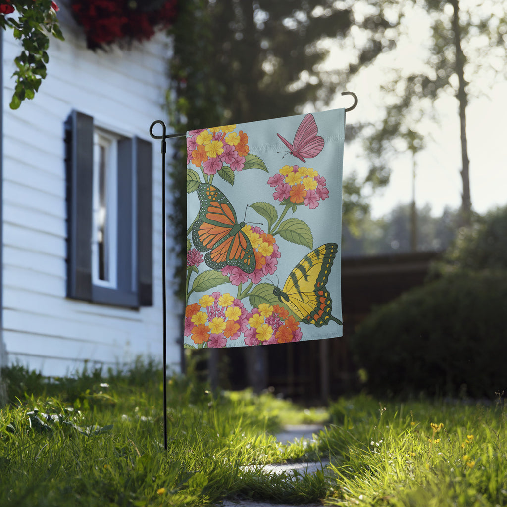 Lantana & Butterflies Garden Flag