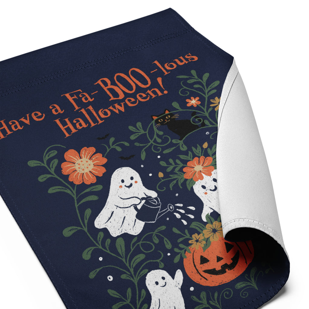 Fa-BOO-lous Halloween Garden Flag — Gardening Ghosts & Black Cat